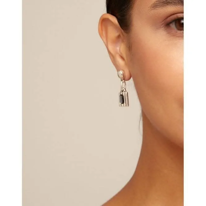 Lock Grey Metal Faceted Crystal Earrings Unode50 Jewelry And Accessories