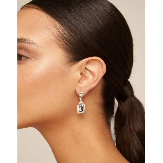 Lock Grey Metal Faceted Crystal Earrings Unode50 Jewelry And Accessories