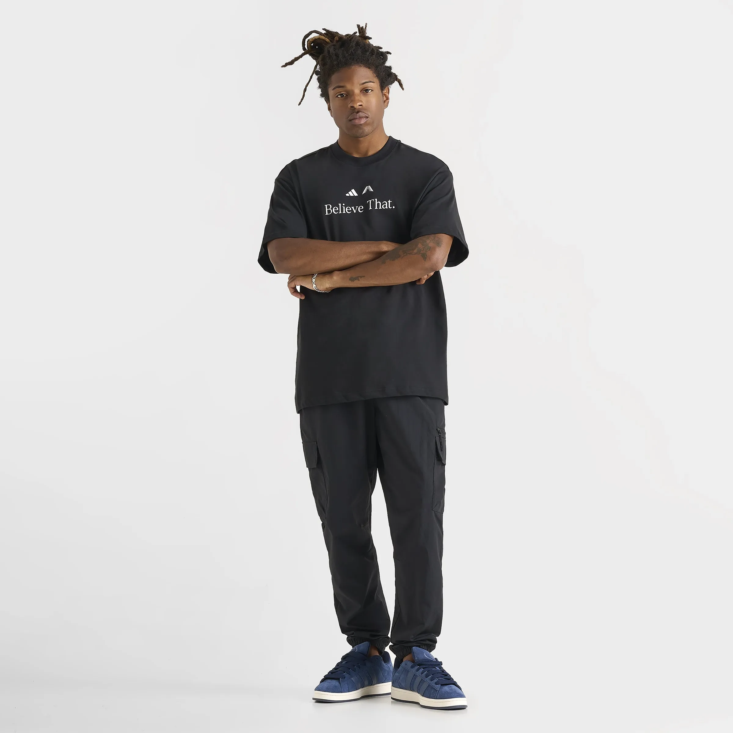 Mens Adidas adidas Anthony Edwards Believe That T-Shirt / Black