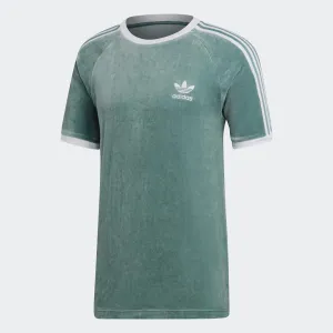 Mens Adidas Originals Cozy Velour Tee Shirt In Vapour Steel Green