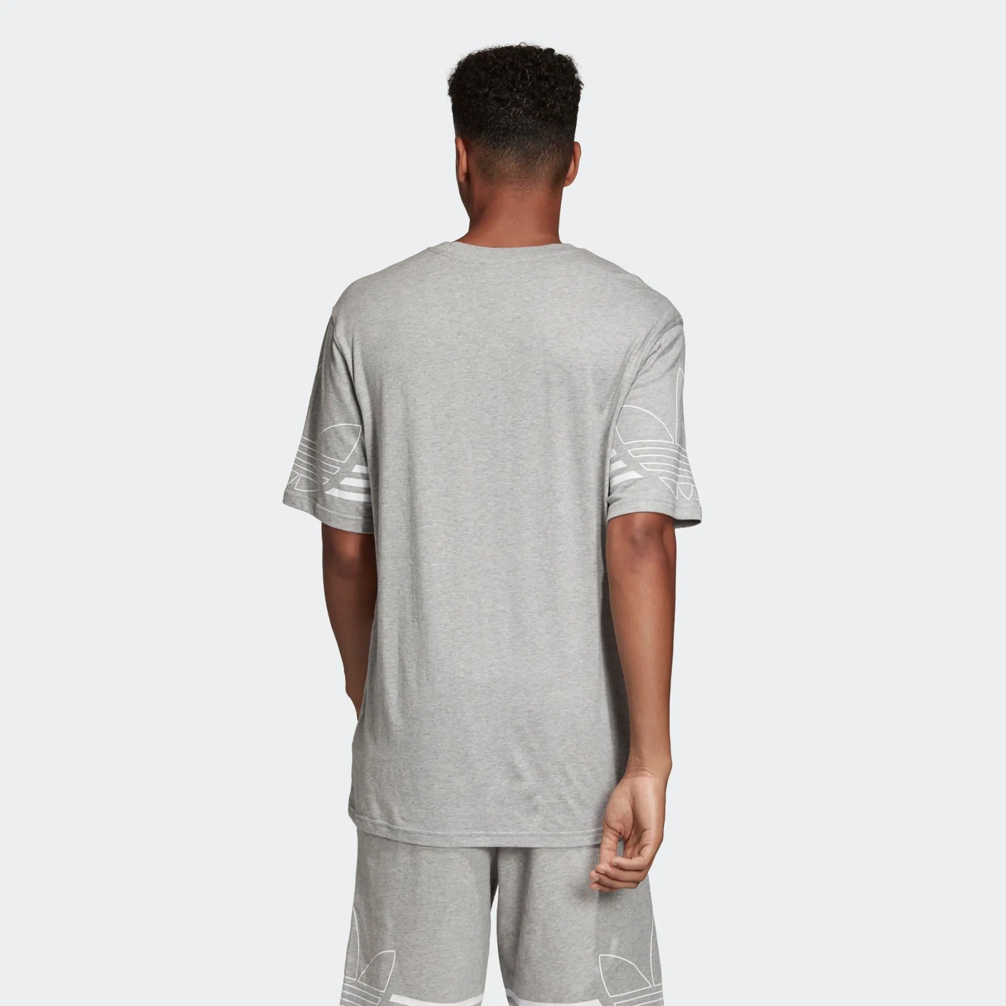 Mens Adidas Originals Outline Tee Shirt In Medium Grey Heather