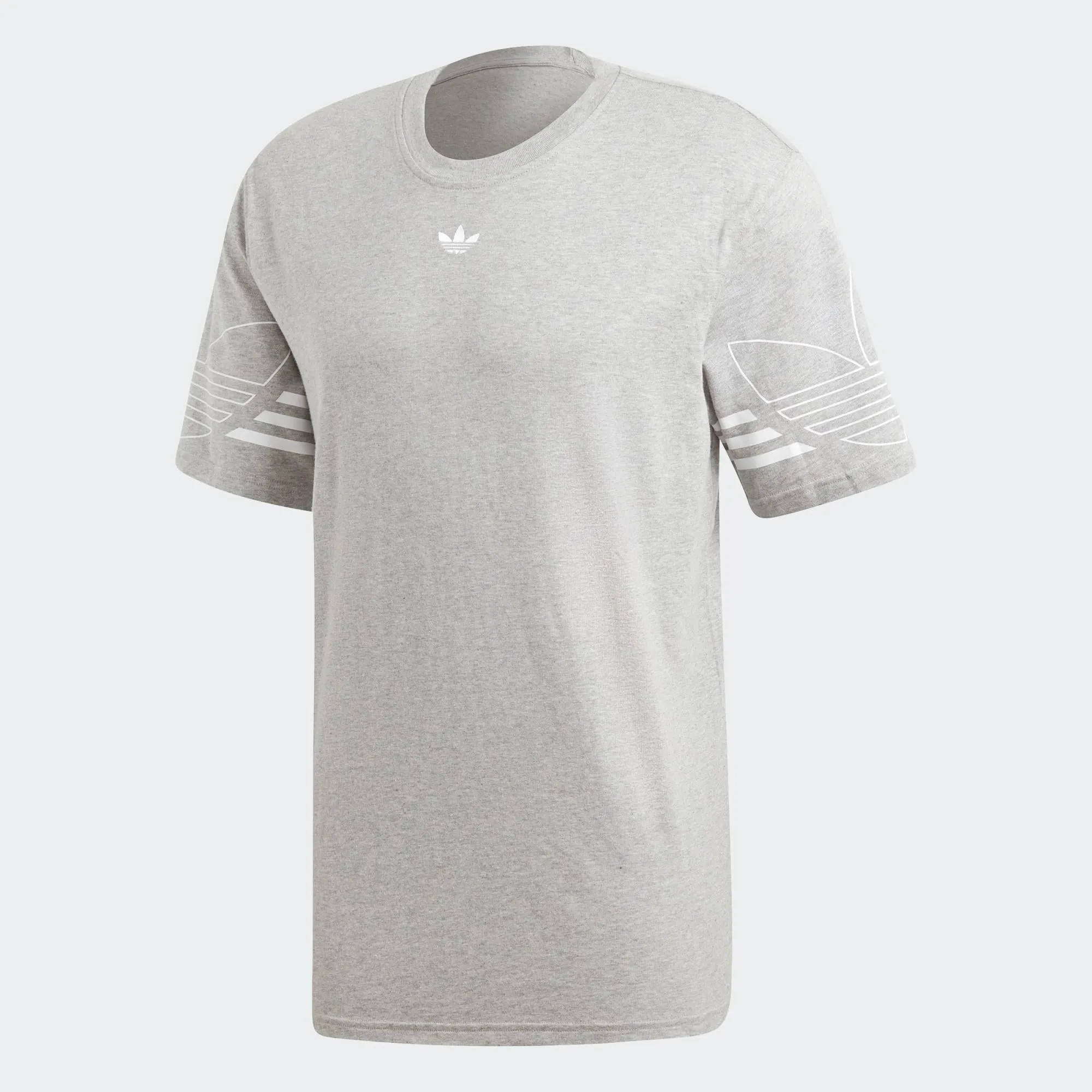 Mens Adidas Originals Outline Tee Shirt In Medium Grey Heather