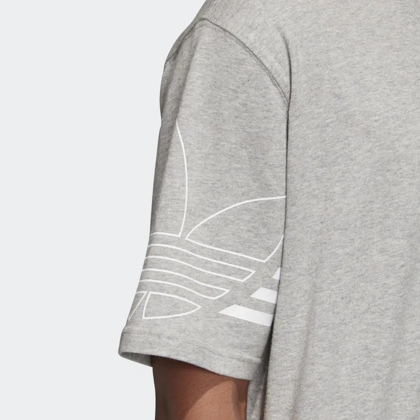 Mens Adidas Originals Outline Tee Shirt In Medium Grey Heather