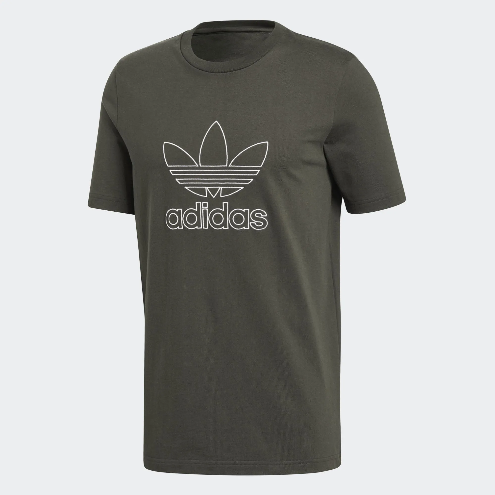 Mens Adidas Originals Outline Tee Shirt In Night Cargo Green