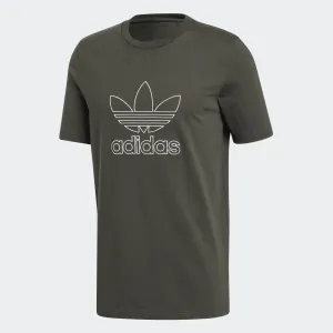 Mens Adidas Originals Outline Tee Shirt In Night Cargo Green