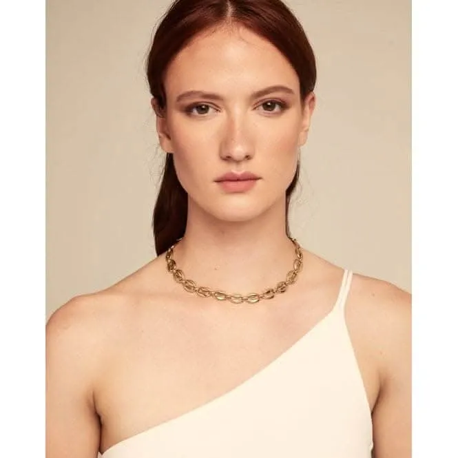 Merci 18k Gold Plated Small Links Necklace COL1888ORO0000U Unode50 Jewelry And Accessories
