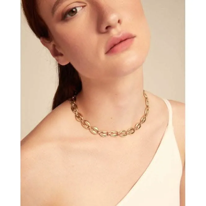 Merci 18k Gold Plated Small Links Necklace COL1888ORO0000U Unode50 Jewelry And Accessories