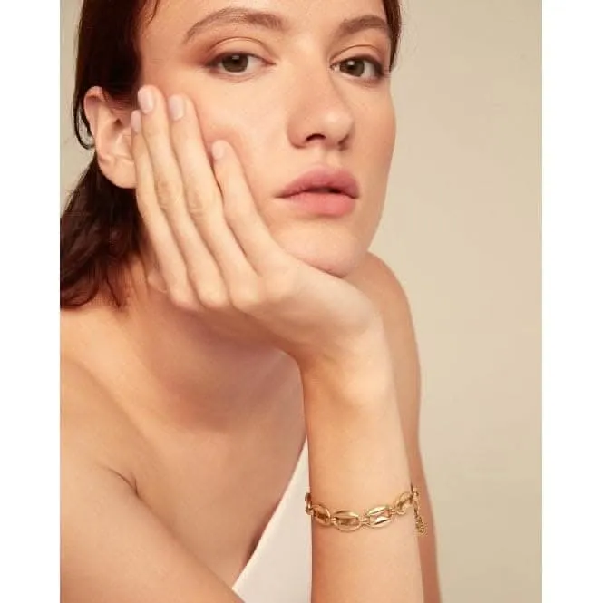 Merci 18k Gold Plated Small Oval Links Bracelet PUL2407ORO0000M Unode50 Jewelry And Accessories