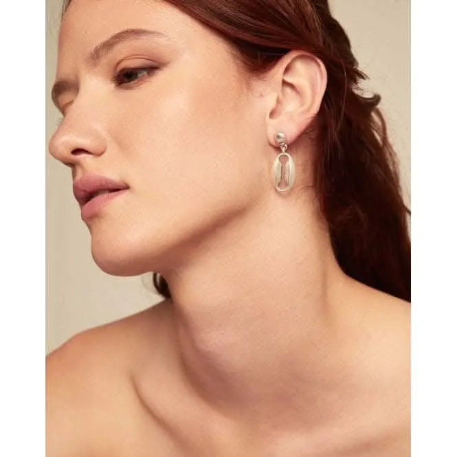 Merci Silver Plated Medium Link Earrings PEN0936MTL0000U Unode50 Jewelry And Accessories