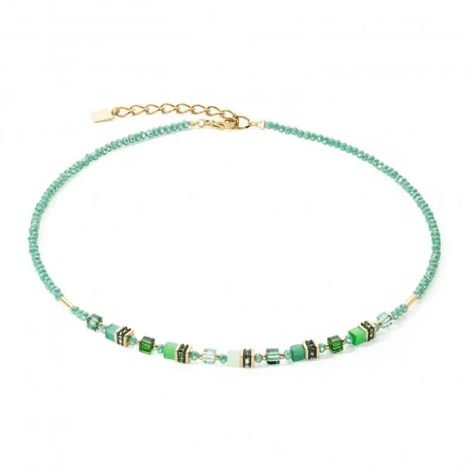 Mini Cubes Green Necklace 4565/10-0500 Coeur De Lion Jewellery