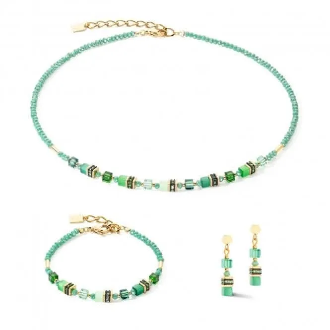 Mini Cubes Green Necklace 4565/10-0500 Coeur De Lion Jewellery