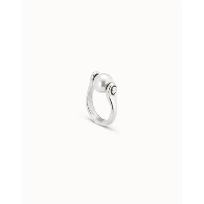Moody White Pearl Shell Ring ANI0662BPLMTL Unode50 Jewelry And Accessories