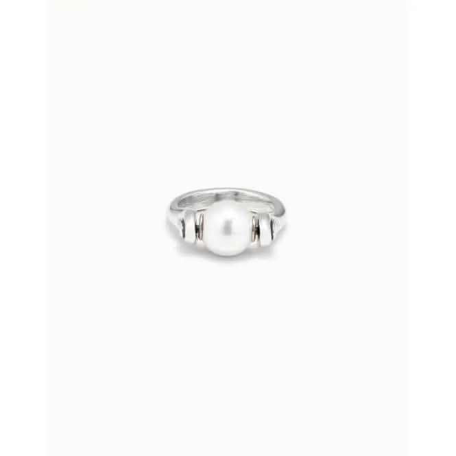Moody White Pearl Shell Ring ANI0662BPLMTL Unode50 Jewelry And Accessories