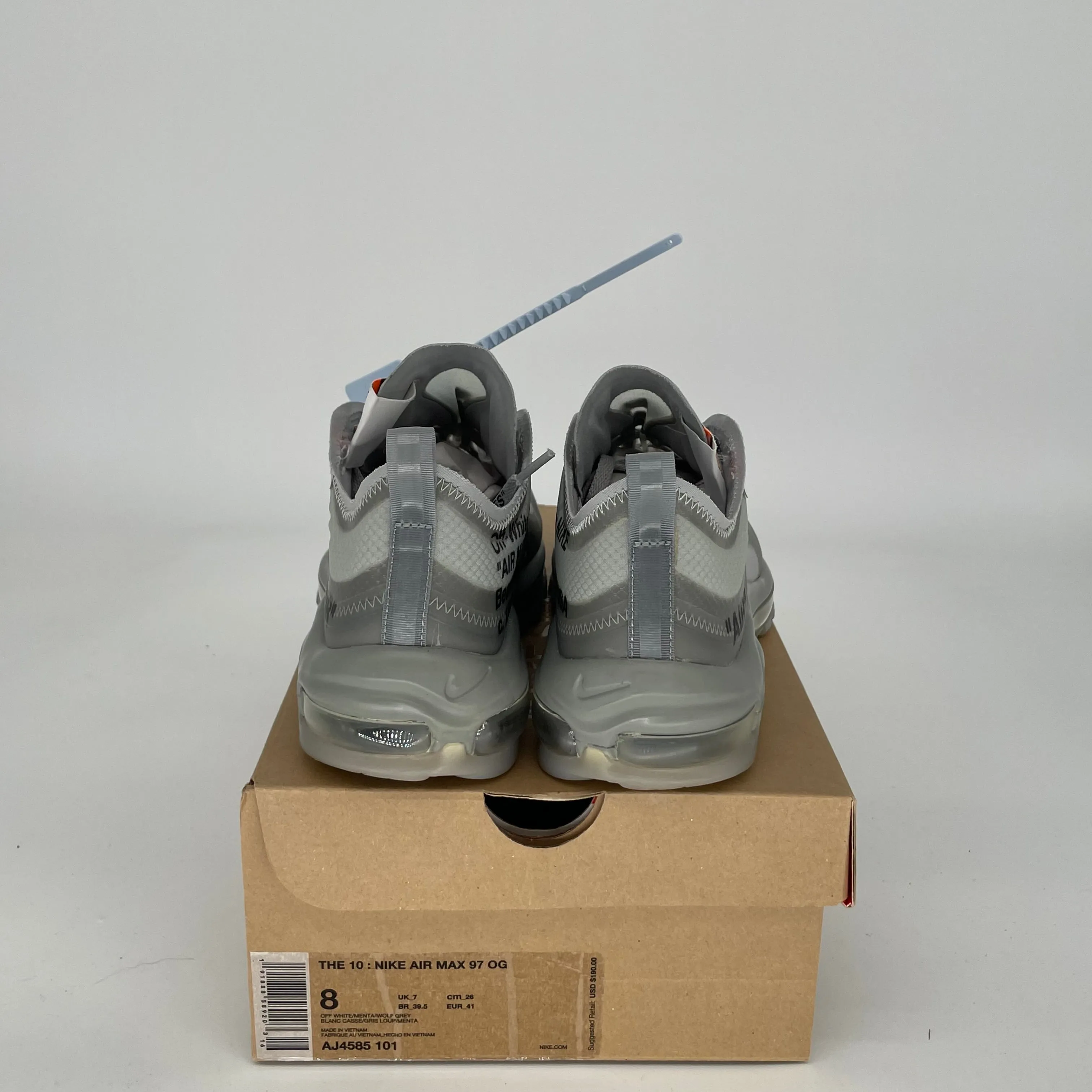 NIKE AIR MAX 97 OFF WHITE MENTA SIZE 8 AJ4585-101