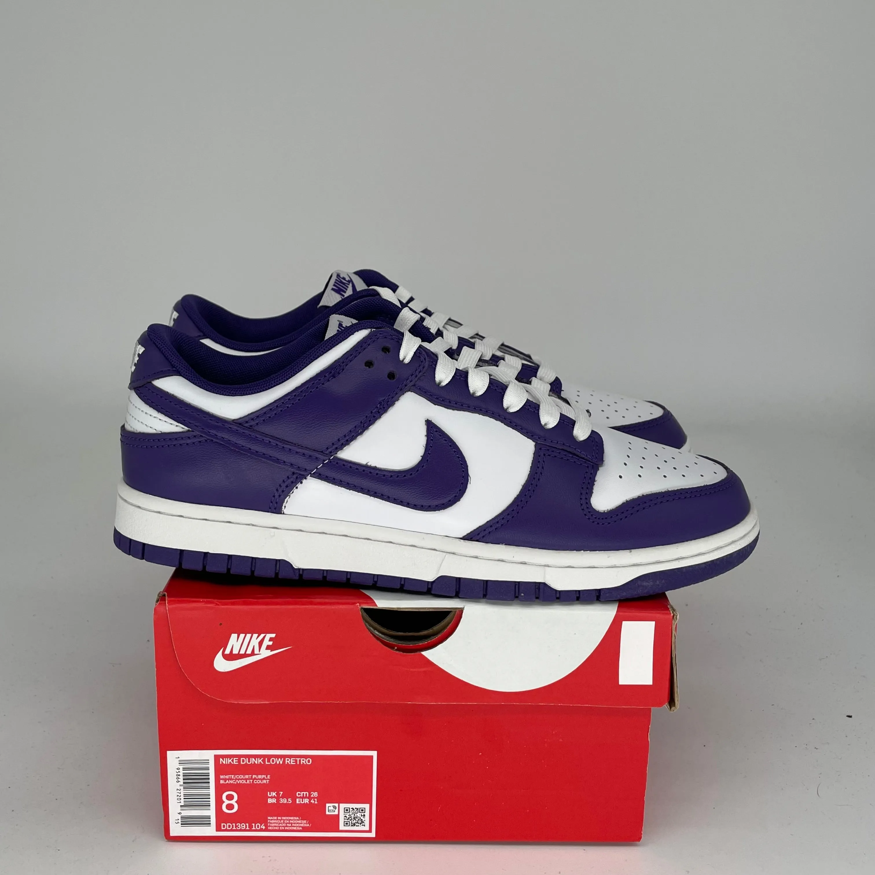 NIKE DUNK LOW CHAMPIONSHIP COURT PURPLE SIZE 8 DD1391-104
