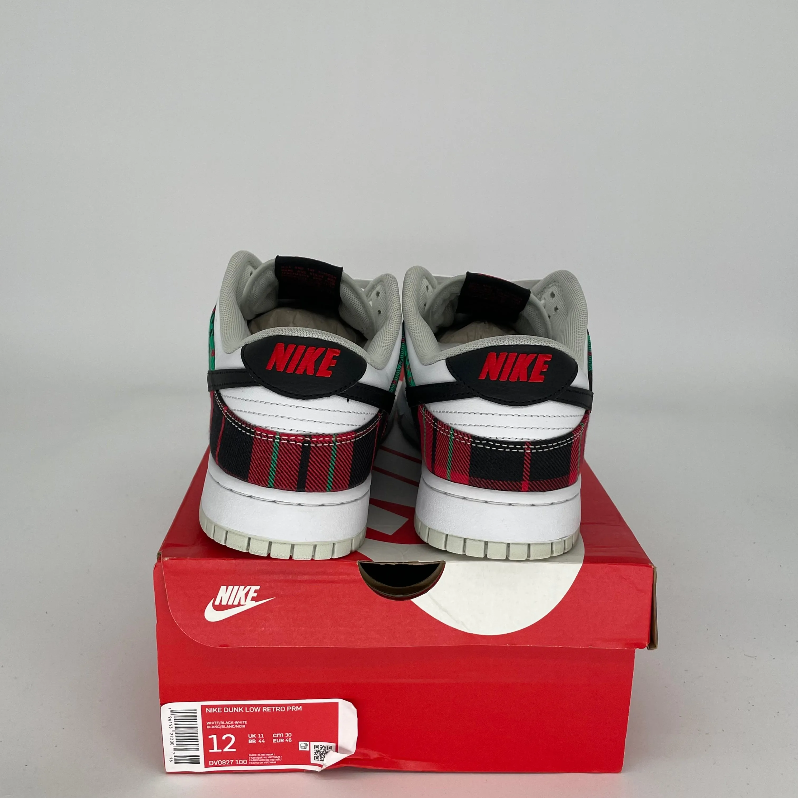 NIKE DUNK LOW TARTAN PLAID SIZE 12 DV0827-100