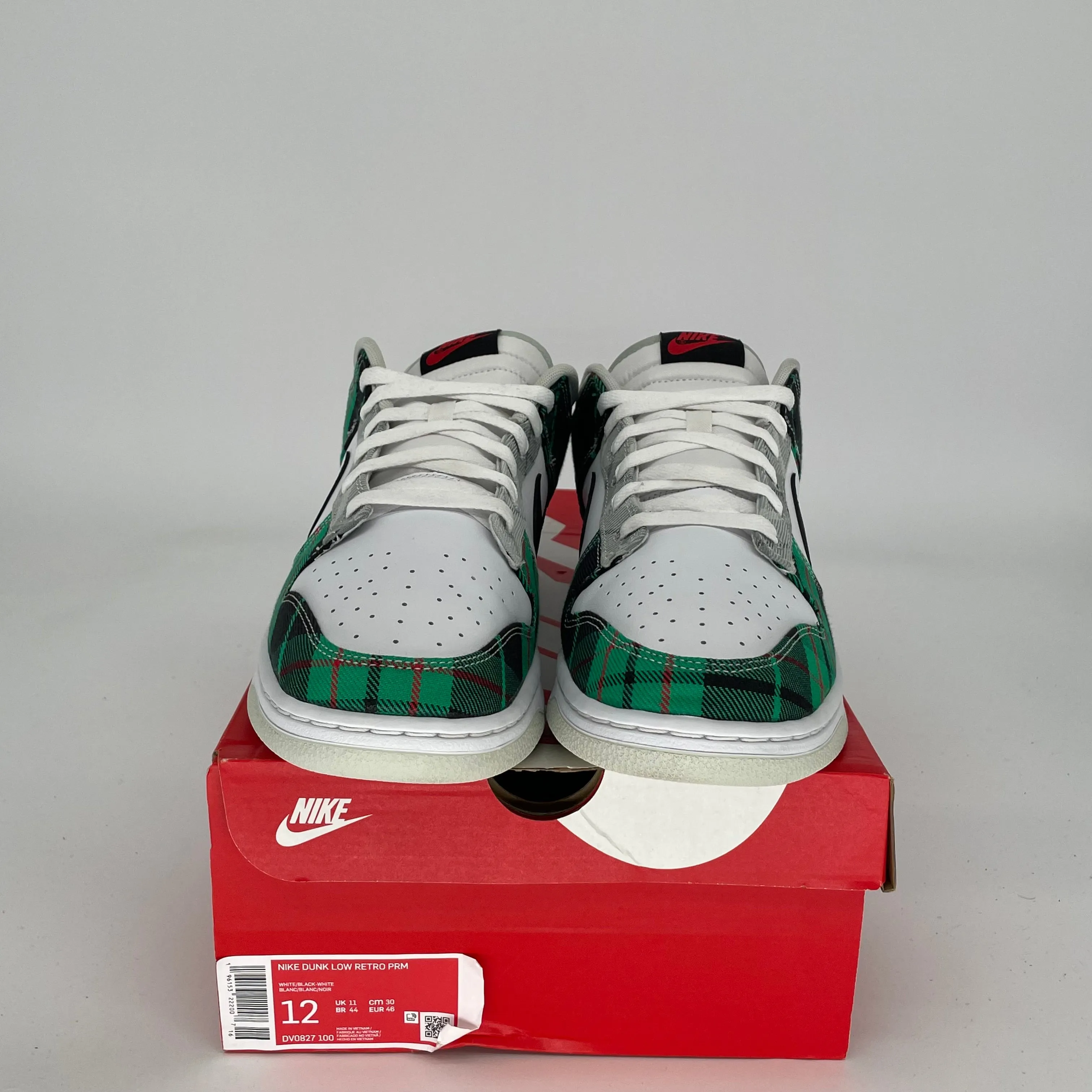 NIKE DUNK LOW TARTAN PLAID SIZE 12 DV0827-100