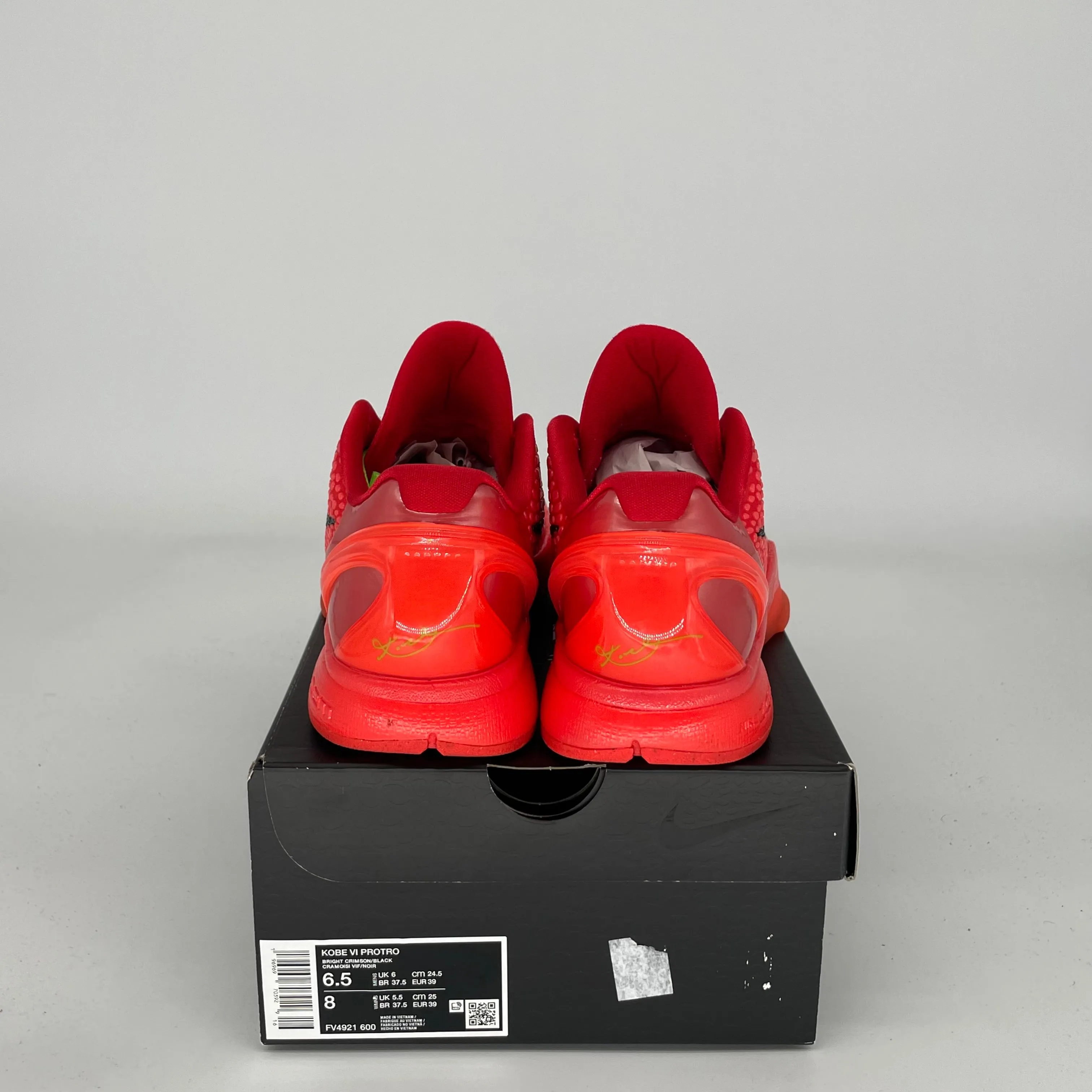 NIKE KOBE 6 PROTRO REVERSE GRINCH SIZE 6.5 FV4921-600