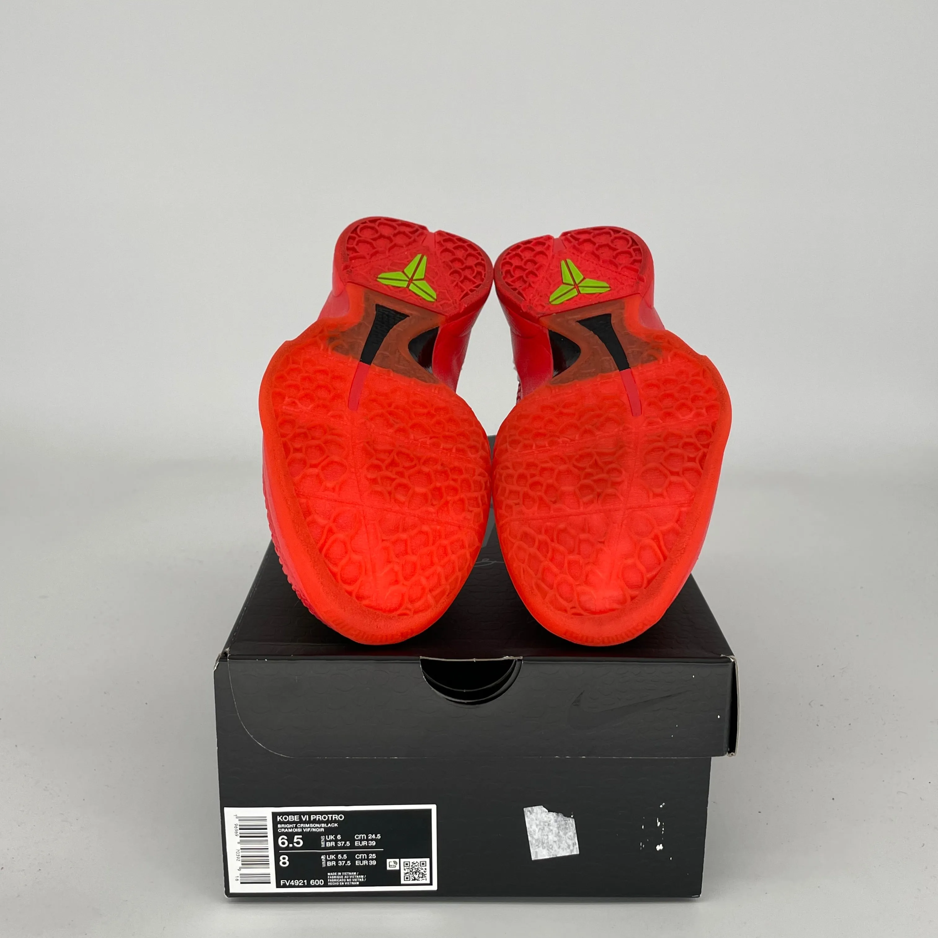 NIKE KOBE 6 PROTRO REVERSE GRINCH SIZE 6.5 FV4921-600