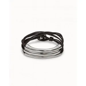 Not To Be Silver Leather Bracelet Unode50 Jewelry And Accessories