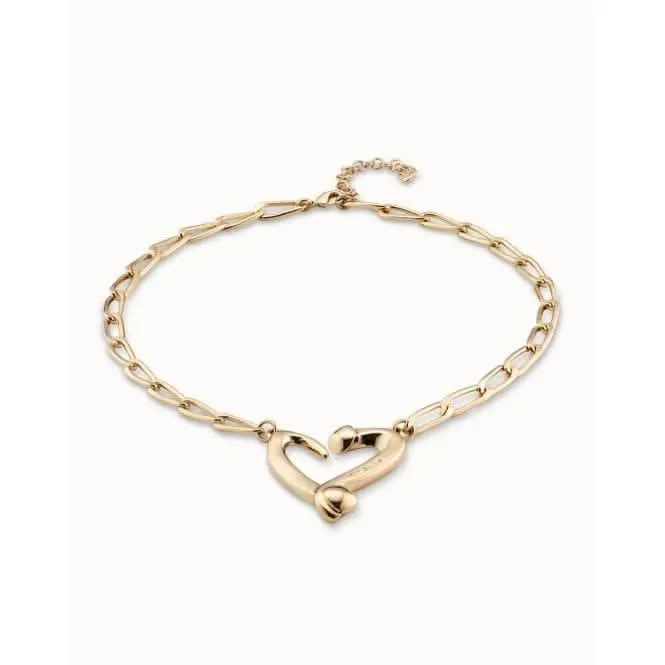 One Love Golden Metal Necklace Unode50 Jewelry And Accessories