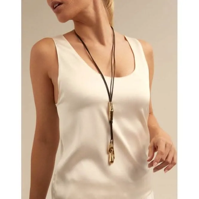 Petals Golden Leather Necklace Unode50 Jewelry And Accessories