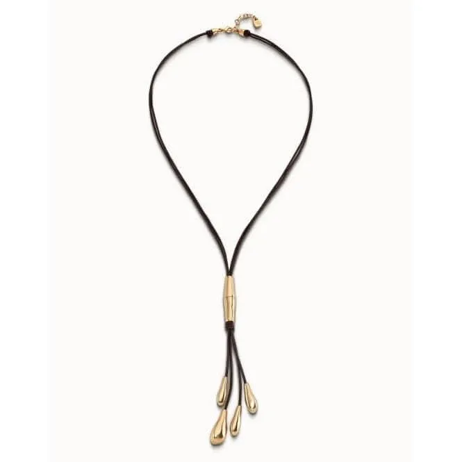 Petals Golden Leather Necklace Unode50 Jewelry And Accessories