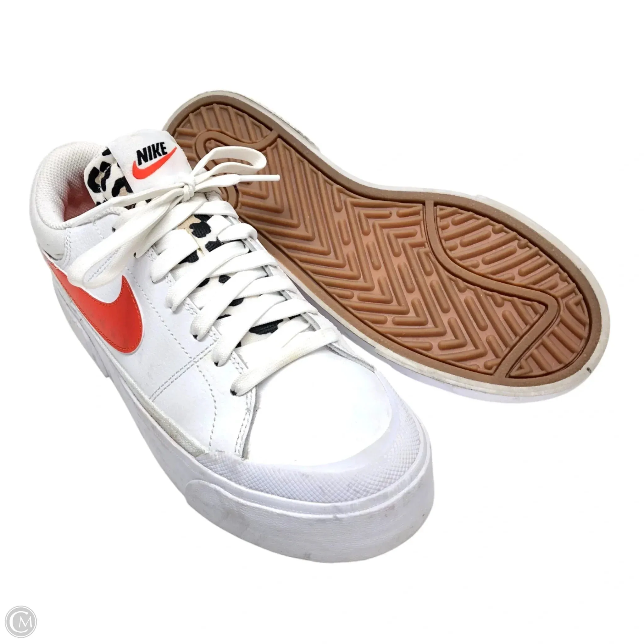 Shoes Heels Platform By Nike In Orange & White, Size: 8.5 nike