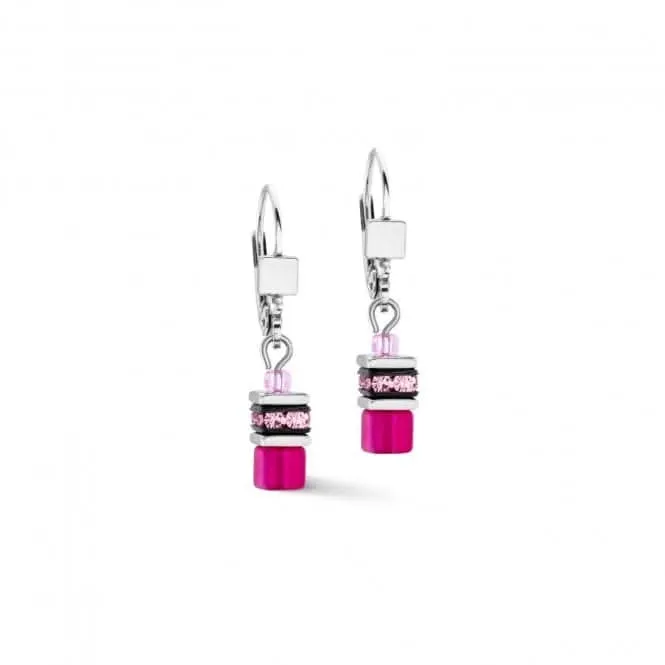 Stainless Steel Magenta Earrings 2800/20-0422 Coeur De Lion Jewellery