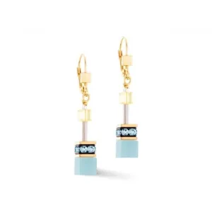 Swarovski Crystal Turquoise Yellow Earrings 2838/20-0601 Coeur De Lion Jewellery