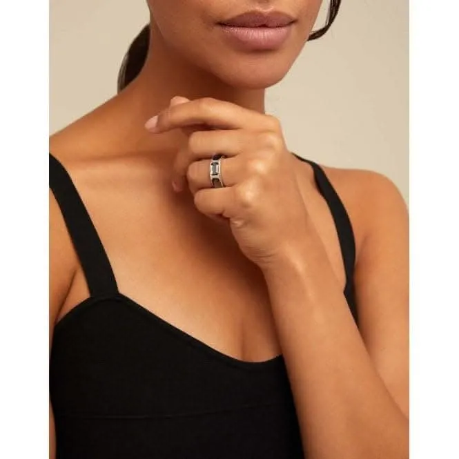The Guardian Grey Faceted Crystal Ring ANI0766GRSMTL Unode50 Jewelry And Accessories