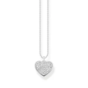 Thomas Sabo Engrav Sterling Silver CZ Heart Disc 40-45cm Chain Sterling Silver	Jewelry