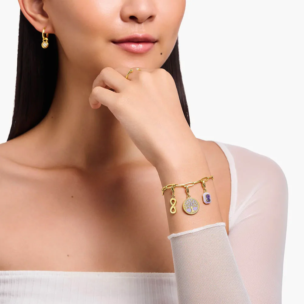 Thomas Sabo Gold Plated Sterling Silver Charmista 3D Purple Octagon Charm Sterling Silver	Jewelry