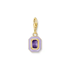 Thomas Sabo Gold Plated Sterling Silver Charmista 3D Purple Octagon Charm Sterling Silver	Jewelry