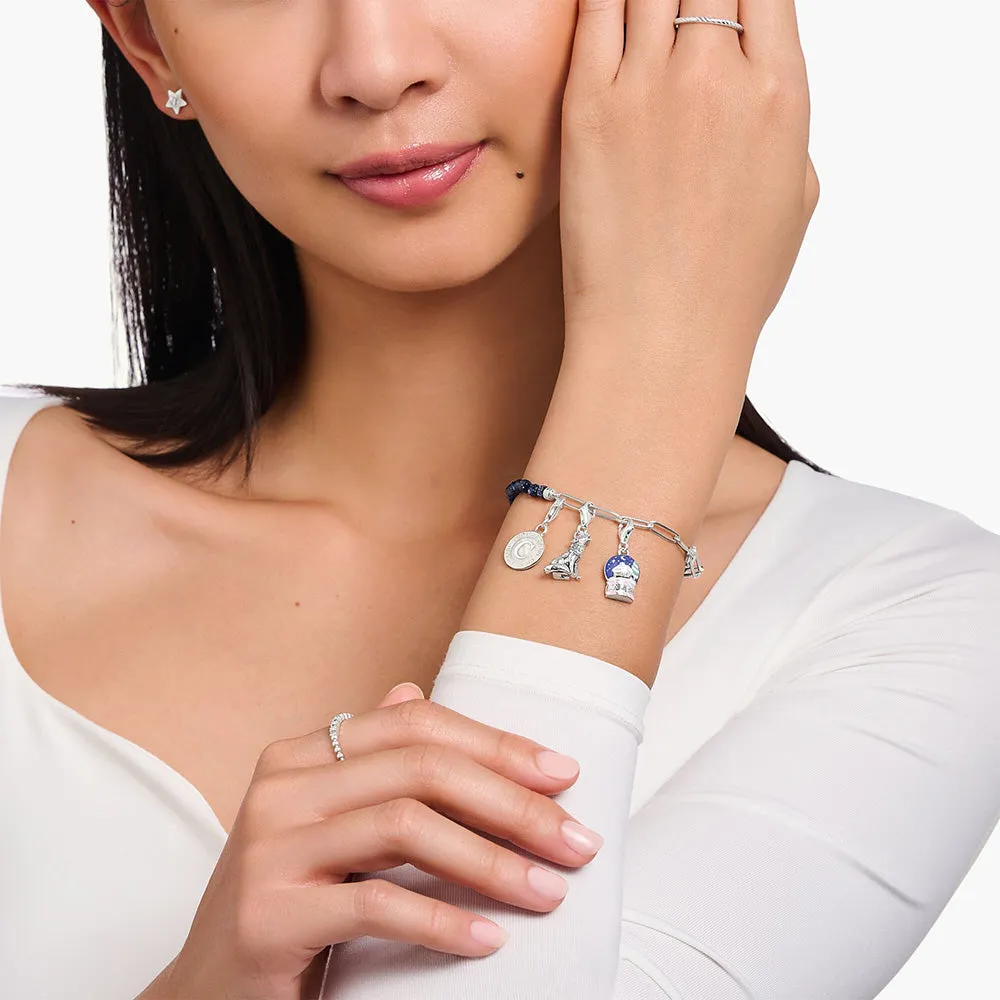 Thomas Sabo Sterling Silver Charmista Blue Bead 17cm Charm Bracelet Sterling Silver	Jewelry