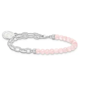 Thomas Sabo Sterling Silver Charmista Rose Quartz Belcher 14-17cm Bracelet Sterling Silver	Jewelry