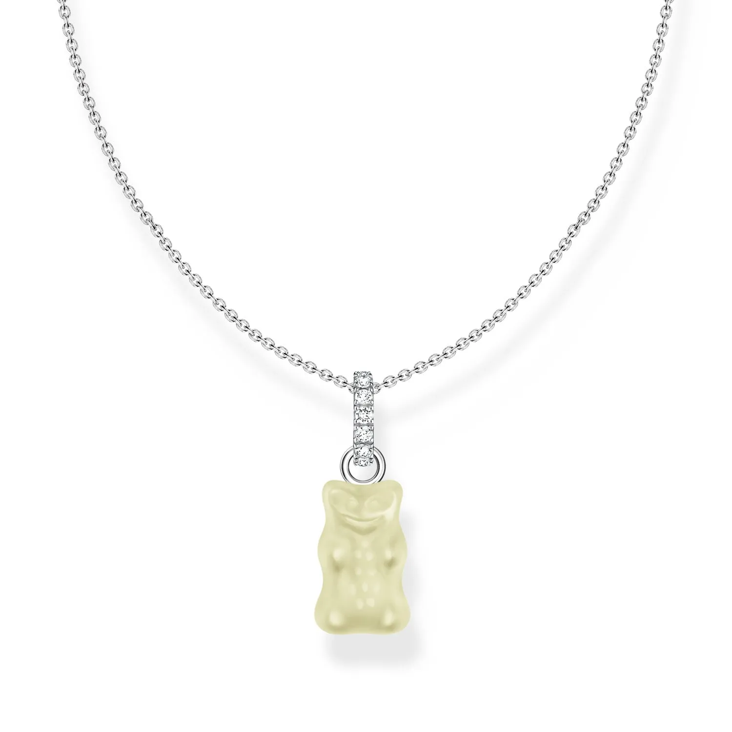 Thomas Sabo Sterling Silver Haribo Pineapple White Bear Pendant On 40-5cm Chain Sterling Silver	Jewelry