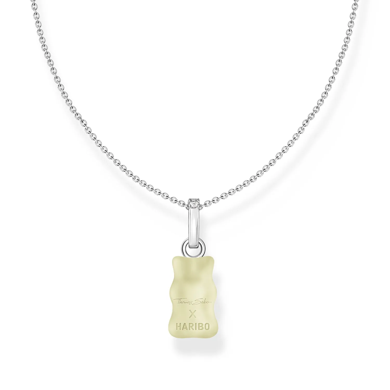 Thomas Sabo Sterling Silver Haribo Pineapple White Bear Pendant On 40-5cm Chain Sterling Silver	Jewelry