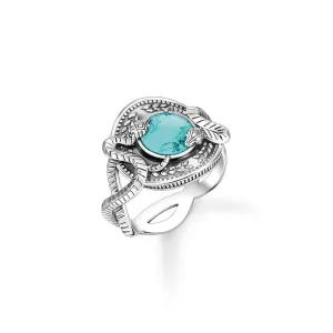 Thomas Sabo Sterling Silver Mystic Island Serpant Turqoise Ring Sterling Silver	Jewelry