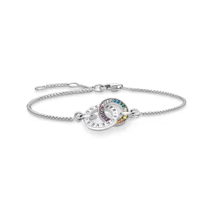 Thomas Sabo Sterling Silver Togather Rings Rainbow CZ 16-19cm Bracelet Sterling Silver	Jewelry