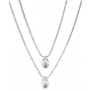 To You Silver Plated Double Chain Blue Faceted Crystal Necklace COL1921VRDMTL0U Unode50 Jewelry And Accessories