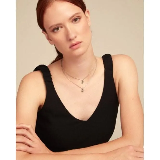 To You Silver Plated Double Chain Blue Faceted Crystal Necklace COL1921VRDMTL0U Unode50 Jewelry And Accessories