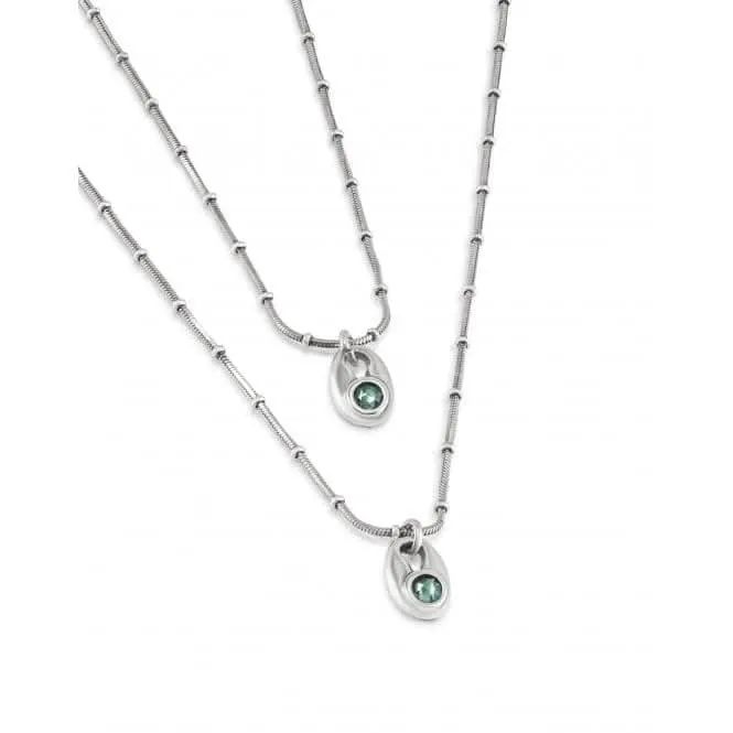 To You Silver Plated Double Chain Blue Faceted Crystal Necklace COL1921VRDMTL0U Unode50 Jewelry And Accessories