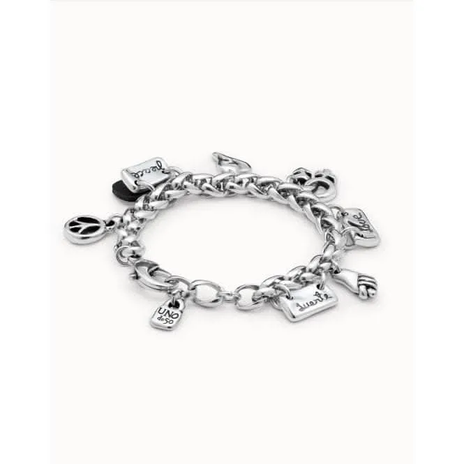 UNOde50 "Lakilov" Silver Metal Bracelet - Adjustable 16.5-20.5mm Perimeter Unode50 Jewelry And Accessories