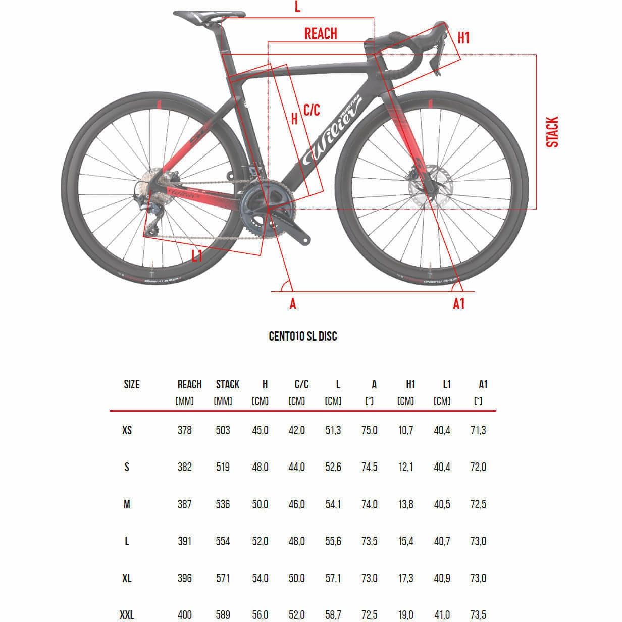 Wilier Triestina Cento 10 SL Disc Rival AXS Carbon Road Bike 2023 - Red & Black