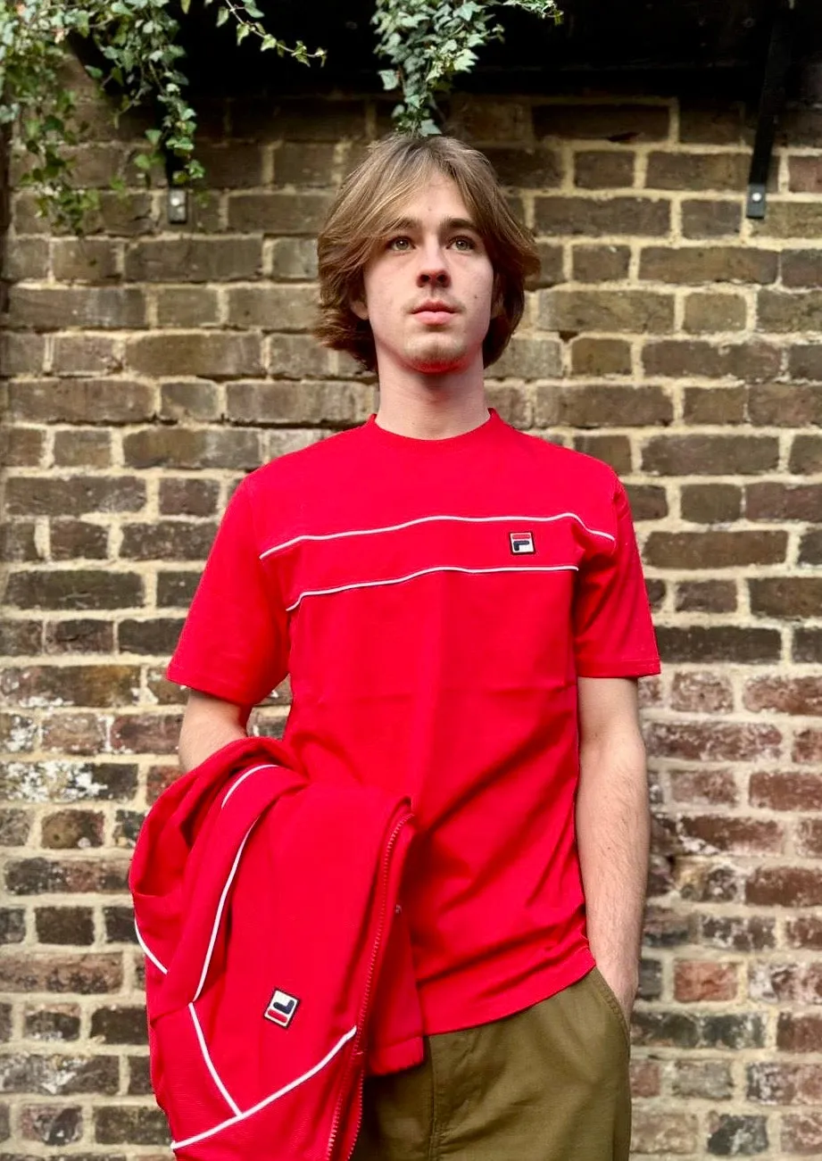 Williams Red & White Contrast Piping - T-Shirt