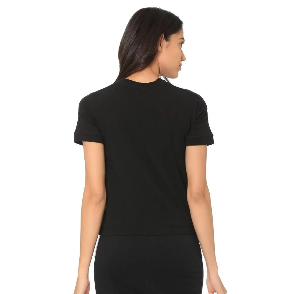 Womens Puma Classics Tight T7 Tee Shirt In Black White