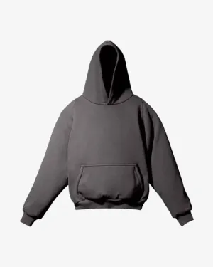 YEEZY GAP ENGINEERED BY BALENCIAGA LOGO SHRUNKEN HOODIE DARK GREY